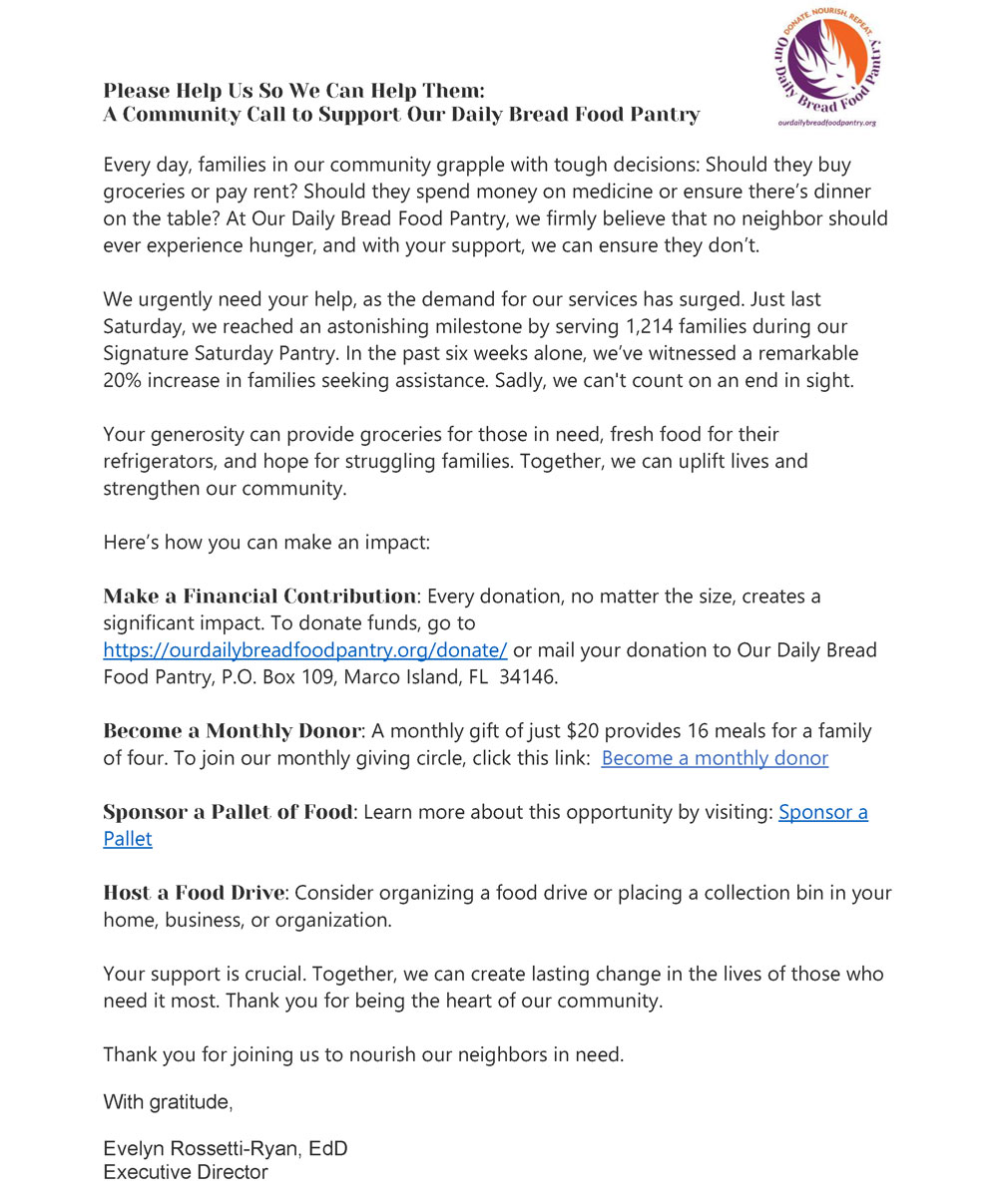 A Community Call to Support Flyer